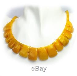 Antique vintage butterscotch Baltic amber necklace natural genuine 18 gr eggyolk