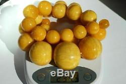 Antique yellow, white color Baltic natural amber necklace 234 g. DHL SHIPPING