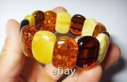 Authentic Amber Adult Bracelet Natural Baltic Amber Multicolor beads A-748