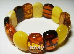 Authentic Amber Adult Bracelet Natural Baltic Amber Multicolor beads A-748