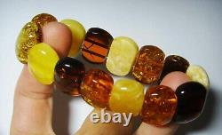 Authentic Amber Adult Bracelet Natural Baltic Amber Multicolor beads A-748