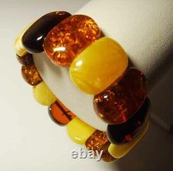 Authentic Amber Adult Bracelet Natural Baltic Amber Multicolor beads A-748