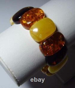 Authentic Amber Adult Bracelet Natural Baltic Amber Multicolor beads A-748