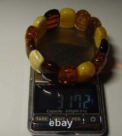 Authentic Amber Adult Bracelet Natural Baltic Amber Multicolor beads A-748