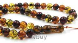 Authentic Amber Islamic Prayer Natural Amber Tasbih Misbaha Tesbih pressed