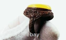 Authentic Amber Ring Amber Jewellery Natural Baltic Vintage Amber Stone