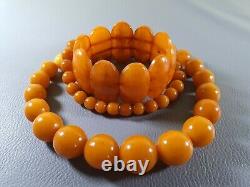 Authentic Antique Natural Baltic Amber Butterscotch Egg Yolk Beads Necklace