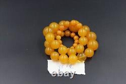 Authentic Baltic Amber Necklace Gift Ball Amber Yellow Necklace 95.6g special