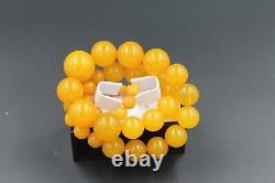 Authentic Baltic Amber Necklace Gift Ball Amber Yellow Necklace 95.6g special