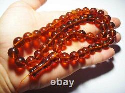 BALTIC AMBER Natural Amber Rosary ISLAMIC PRAYER Tesbih Misbaha Kehribar pressed