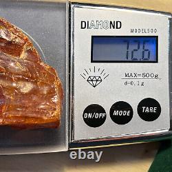 BALTIC AMBER, Natural Stone of golden amber from Baltic See, 68.5 gramms