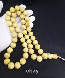 BALTIC AMBER ROSARY 111.88g 16mm round misbah tesbih 45 prayer beads Large