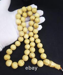 BALTIC AMBER ROSARY 111.88g 16mm round misbah tesbih 45 prayer beads Large