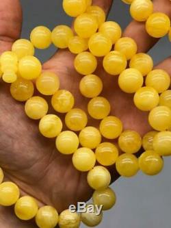 BALTIC AMBER ROSARY 113g ROUND misbah tesbih 66 prayer beads 100% NATURAL