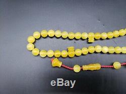 BALTIC AMBER ROSARY 23.6 gr 8.9 mm BEADS ONE STONE 45 beads R19