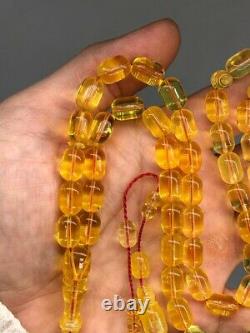 BALTIC AMBER ROSARY 29,7g CAPSULE misbah tesbih 66 prayer beads 100% NATURAL