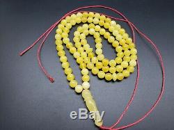 BALTIC AMBER ROSARY 32.6 gr 8.3 mm BEADS ONE STONE 99 beads R11