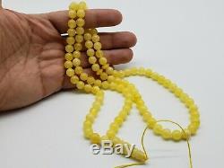 BALTIC AMBER ROSARY 36.9 gr 8.7 mm BEADS ONE STONE 99 beads R61