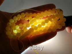 BALTIC AMBER ROSARY 36.9 gr 8.7 mm BEADS ONE STONE 99 beads R61