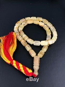 BALTIC AMBER ROSARY 45g CAPSULE NATURAL tesbih 33 prayer beads TURKISH MASTER