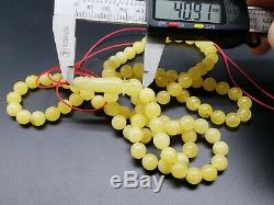 BALTIC AMBER ROSARY 46.7 gr 9.3 mm BEADS ONE STONE 99 beads R17