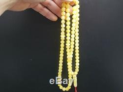 BALTIC AMBER ROSARY 46.7 gr 9.3 mm BEADS ONE STONE 99 beads R17