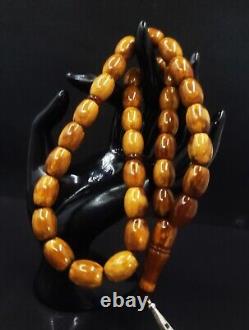 BALTIC AMBER ROSARY 53.15g 1215mm olive misbah tesbih 33 prayer beads Large