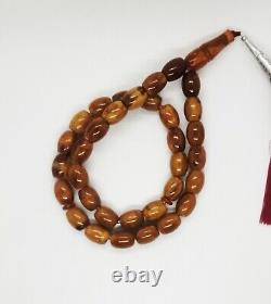 BALTIC AMBER ROSARY 53.15g 1215mm olive misbah tesbih 33 prayer beads Large