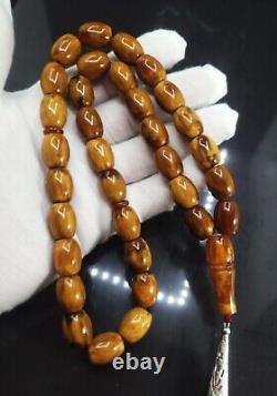 BALTIC AMBER ROSARY 53.15g 1215mm olive misbah tesbih 33 prayer beads Large