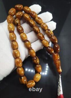 BALTIC AMBER ROSARY 53.15g 1215mm olive misbah tesbih 33 prayer beads Large