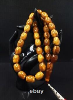 BALTIC AMBER ROSARY 53.15g 1215mm olive misbah tesbih 33 prayer beads Large