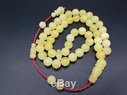 BALTIC AMBER ROSARY 54.9 gr 12.0 mm BEADS ONE STONE 45 beads R28