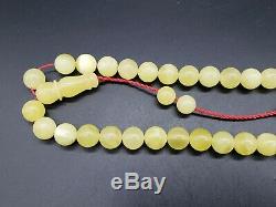 BALTIC AMBER ROSARY 54.9 gr 12.0 mm BEADS ONE STONE 45 beads R28