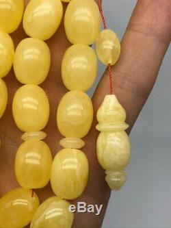 BALTIC AMBER ROSARY 71g CAPSULE misbah tesbih 45 prayer beads 100% NATURAL