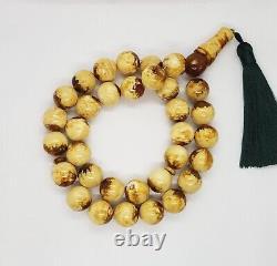 BALTIC AMBER ROSARY 80.18g 16mm olive misbah tesbih 33 prayer beads Large