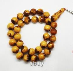 BALTIC AMBER ROSARY 85.91g 16mm round misbah tesbih 33 prayer beads Large