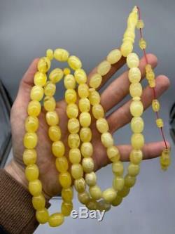 BALTIC AMBER ROSARY 97g CAPSULE misbah tesbih 66 prayer beads 100% NATURAL
