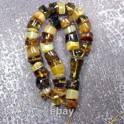 BALTIC AMBER Rosary Natural 33 Islamic Prayer Tasbih Massive Mix Colors 69 grams