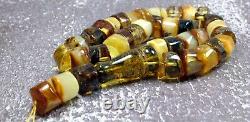 BALTIC AMBER Rosary Natural 33 Islamic Prayer Tasbih Massive Mix Colors 69 grams