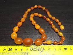 BEAUTIFUL ANTIQUE NATURAL BALTIC AMBER BEADS NECKLACE 22 gr