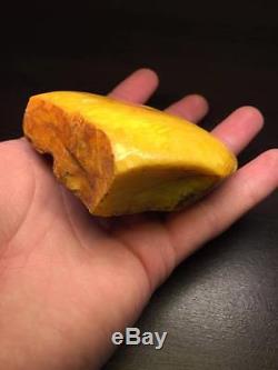 BEST ANTIQUE MILKY COLOR NATURAL BALTIC AMBER STONE 109.19 gr