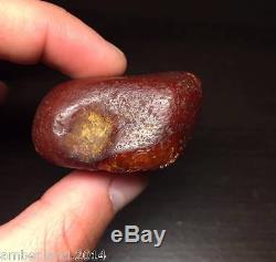 BEST SHAPE! NATURAL BALTIC AMBER STONE 33 gr for necklace beads/ pendant
