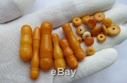 Baltic Amber Natural Beads Butterscotch Prayer Beads EGG YOLK 16 gram