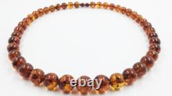Baltic Amber Necklace Genuine Amber Necklace Round Amber Beads necklace pressed