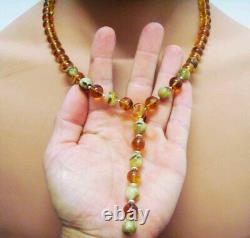 Baltic Amber Necklace Natural Amber necklace amber silver beads pressed