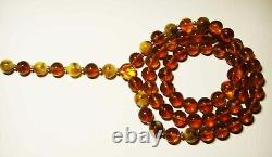 Baltic Amber Necklace Natural Amber necklace amber silver beads pressed