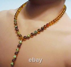 Baltic Amber Necklace Natural Amber necklace amber silver beads pressed