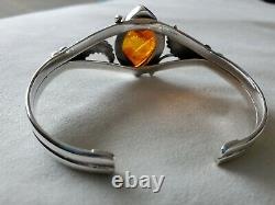 Baltic Amber Sterling Silver Cuff Bracelet