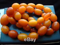 Baltic Amber StoneS Natural Buterchyt rare color NECKLACE 42,30 gram. 1 PC