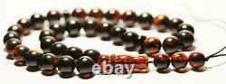 Baltic Amber Tasbih Natural Amber Muslim Prayer Beads Tasbih 33 Beads pressed